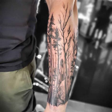 trees on arm tattoo